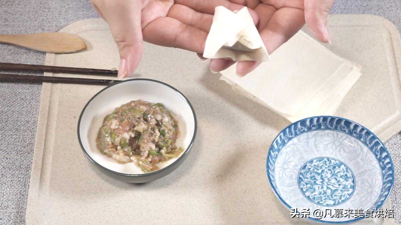 轻松几步学会馄饨包法，再也不用出去吃早点想吃自己做，味美热乎