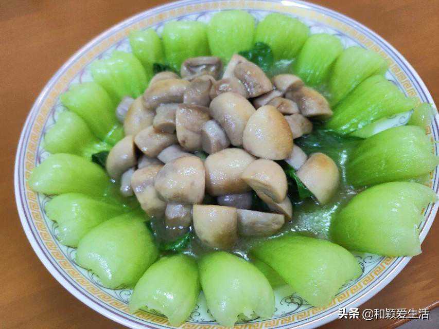 上海青扒鲜蘑菇的家常做法